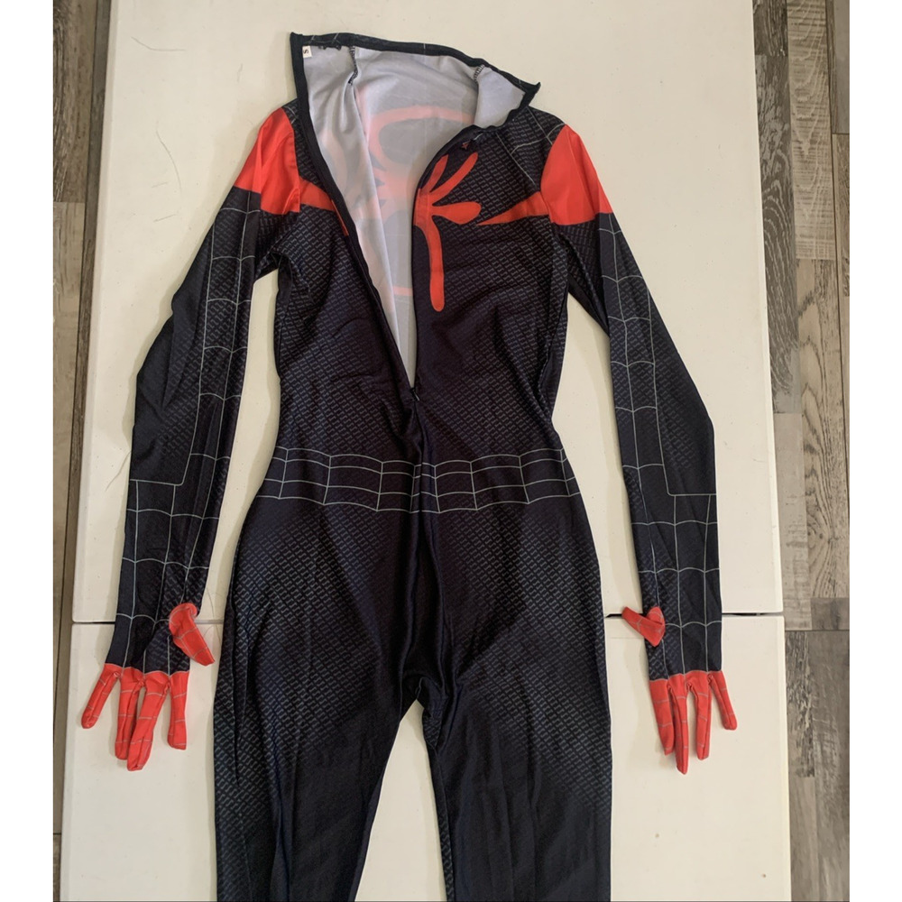 Spiderman Sz S Into the SpiderVerse Miles Jumpsuit Adult/Kids Cosplay Costume - Picture 9 of 16